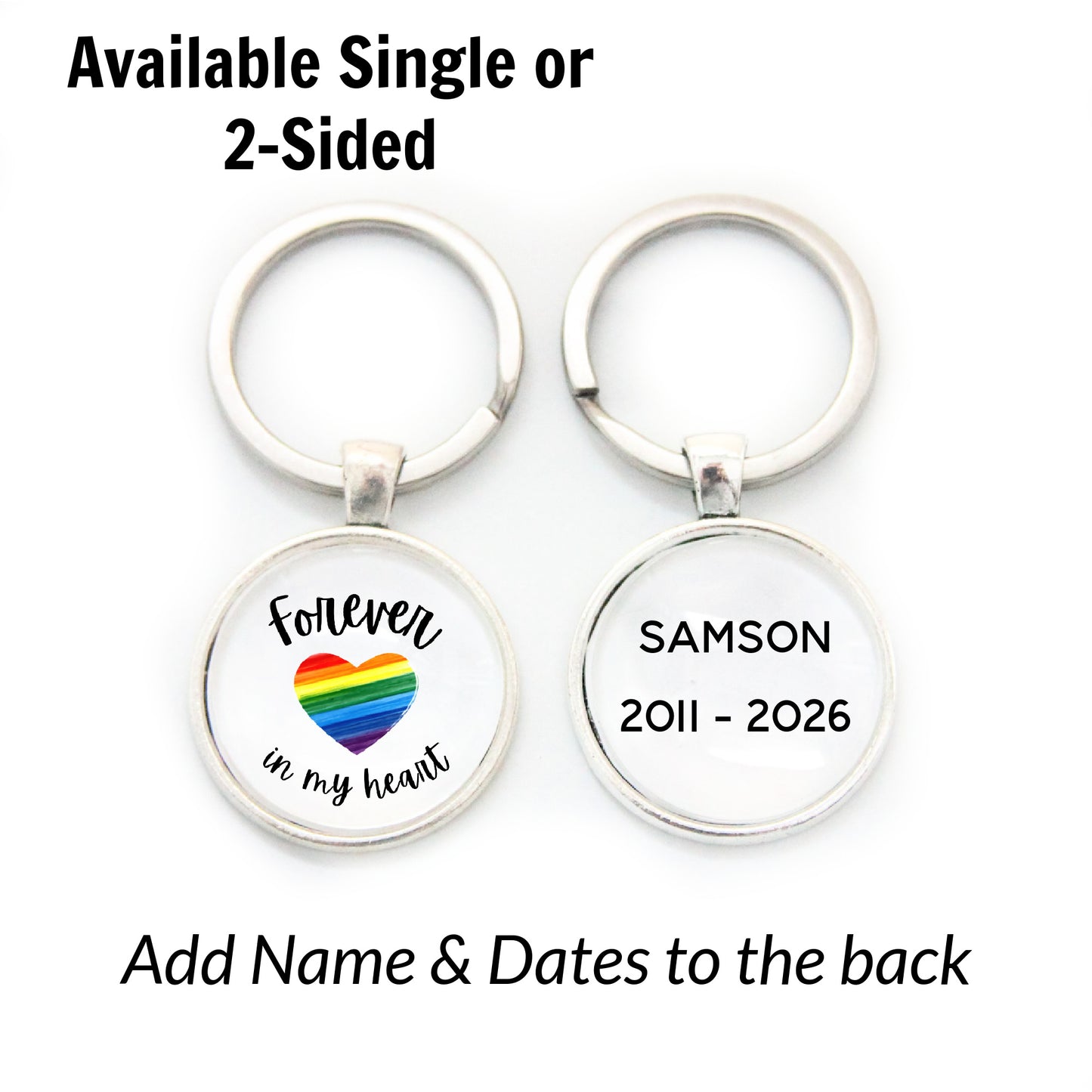 Forever in my Heart Rainbow Rearview Mirror Car Charm