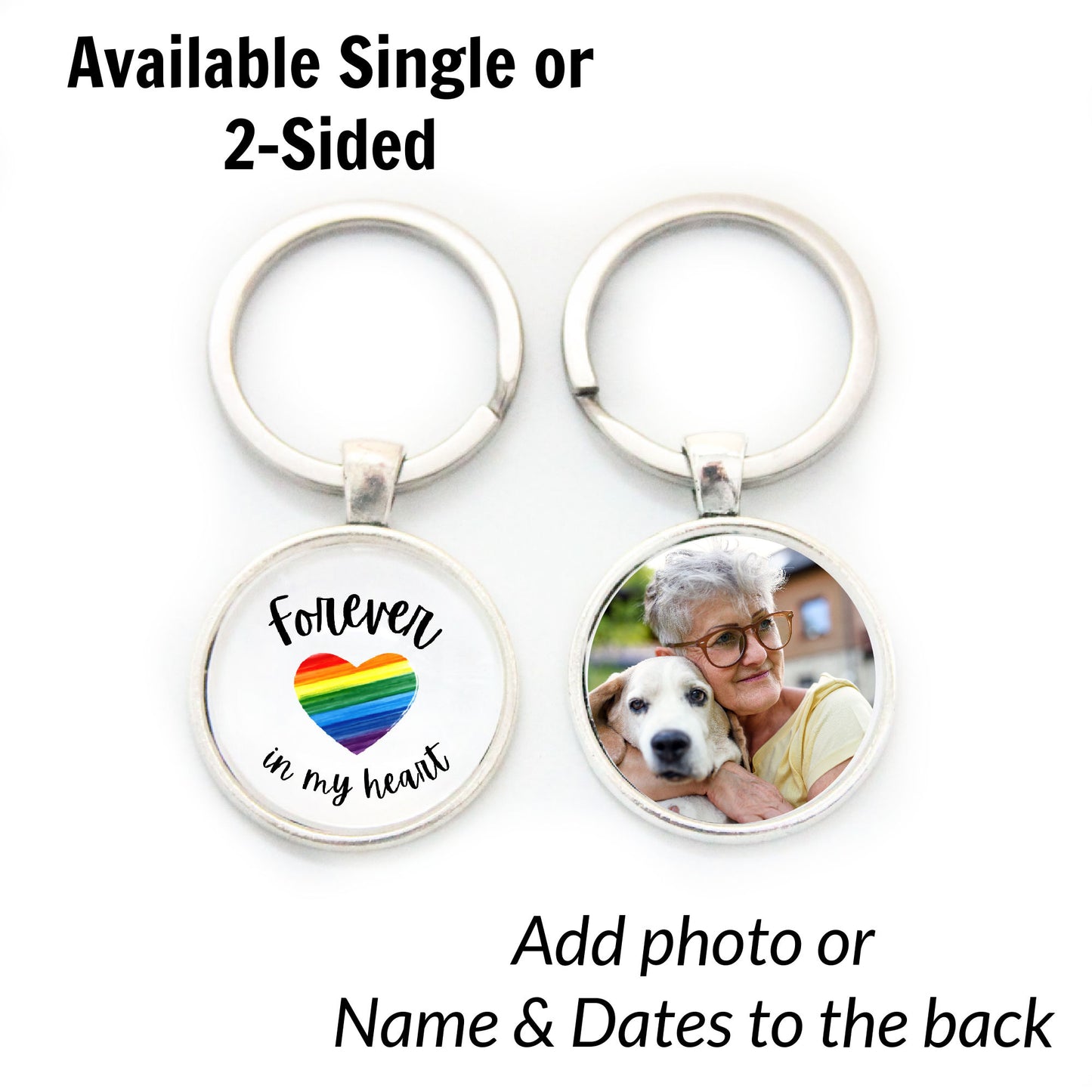 Forever in my Heart Rainbow Rearview Mirror Car Charm