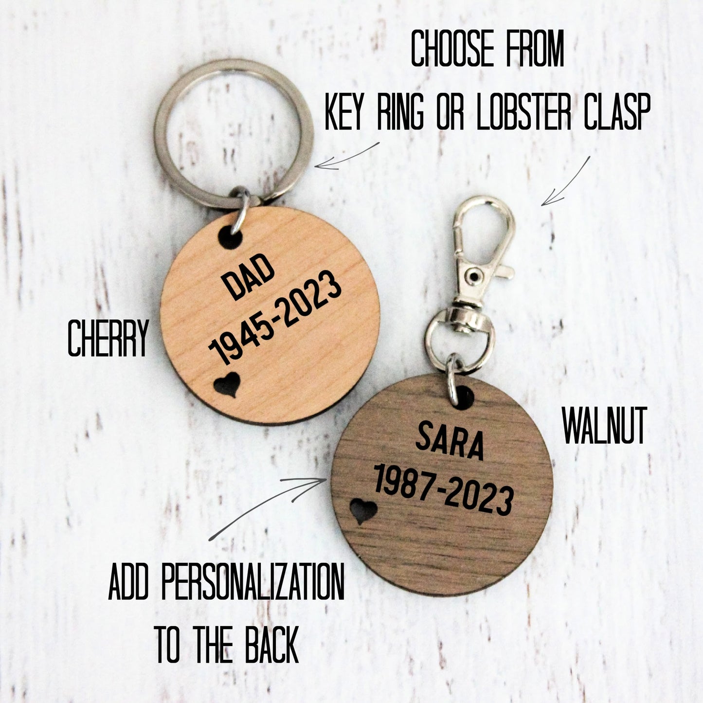 Those We Love Wood Keychain