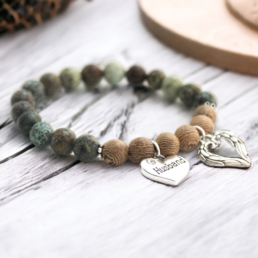 African Turquoise Diffuser Charm Bracelet