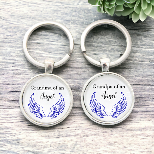 Bereaved Grandparents Memorial Keychains Set of 2