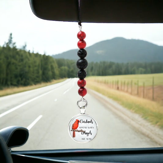 Cardinals Appear Rearview Mirror Hanging Charm