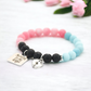 Infant Loss Diffuser Charm Bracelet with Pink & Blue Jade