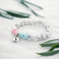 Infant Loss Howlite Charm Bracelet with Pink & Blue Jade