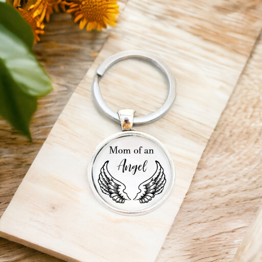 Mom of an Angel Keychain