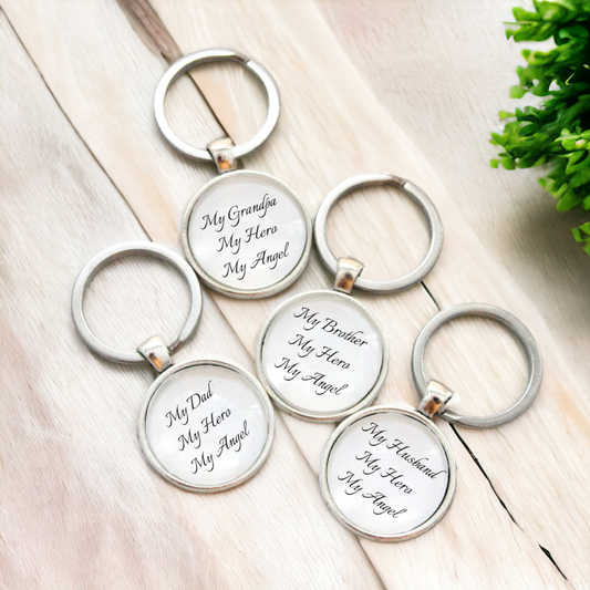 "My Hero, My Angel" Keychain