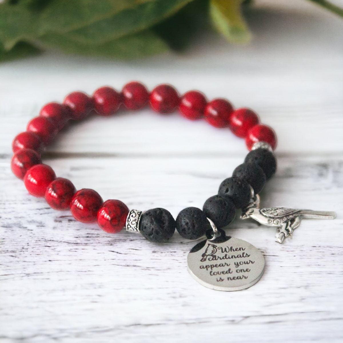 Red Howlite Memorial Diffuser Cardinal Bracelet – LJG Candles