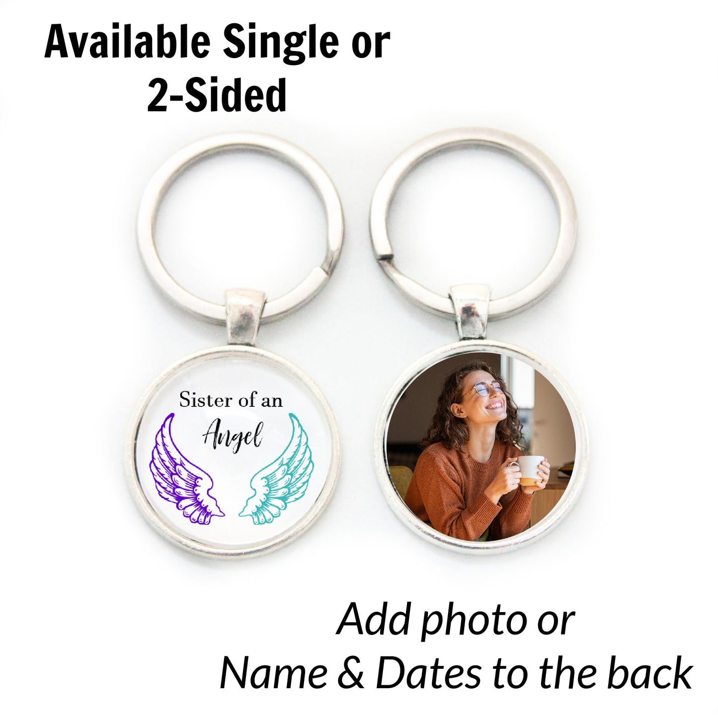 Suicide Loss Angel Wings Rearview Mirror Car Charm