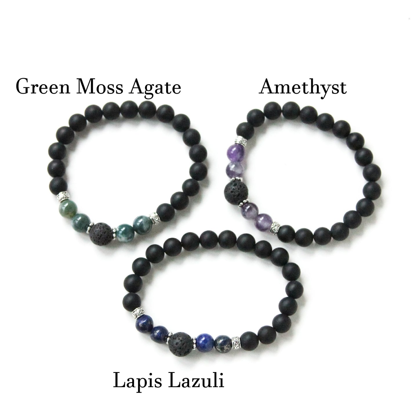 Black Onyx & Gemstone Diffuser Bracelet