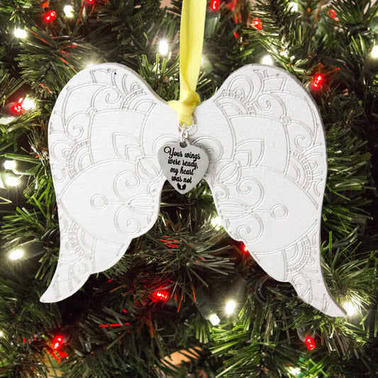 Silver Angel Wing Ornament