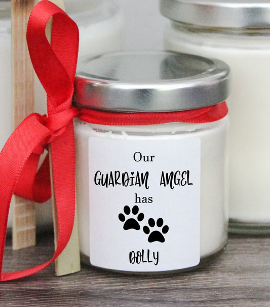 Our Guardian Angel has Paws Candle