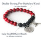 Red Howlite Memorial Diffuser Cardinal Bracelet