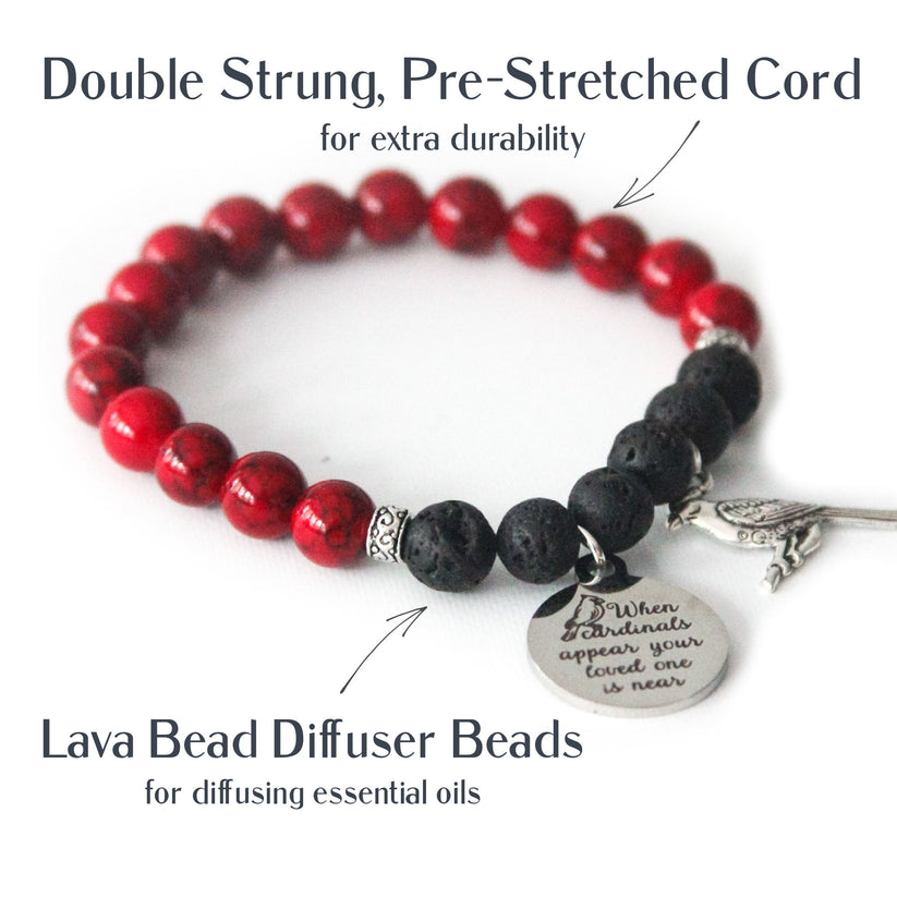 Red Howlite Memorial Diffuser Cardinal Bracelet – LJG Candles