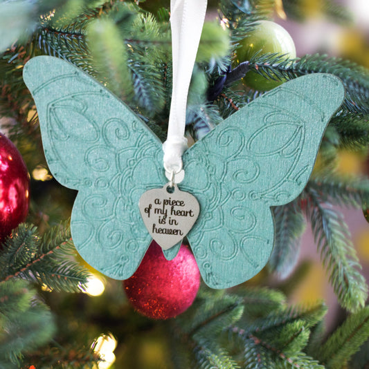 Teal Butterfly Ornament
