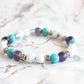 White Howlite Suicide Awareness Memorial Charm Bracelet Stack