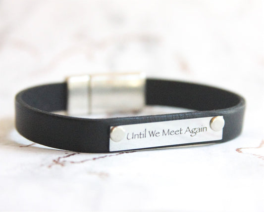 Until We Meet Again Leather Bracelet