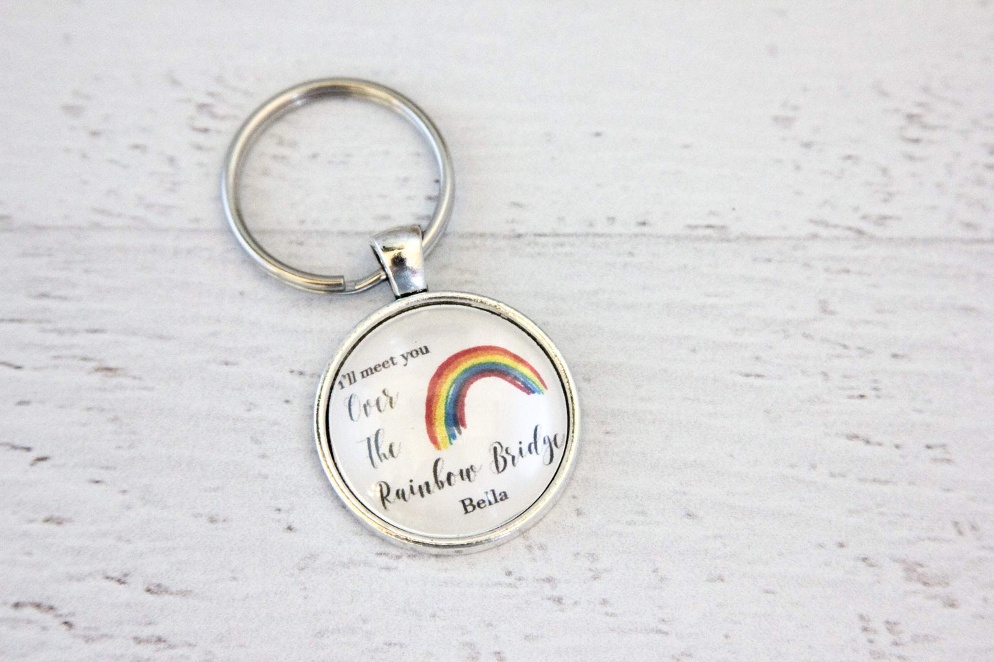 Rainbow Bridge Pet Loss Keychain