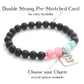 Infant Loss Black Onyx Charm Bracelet with Pink & Blue Jade