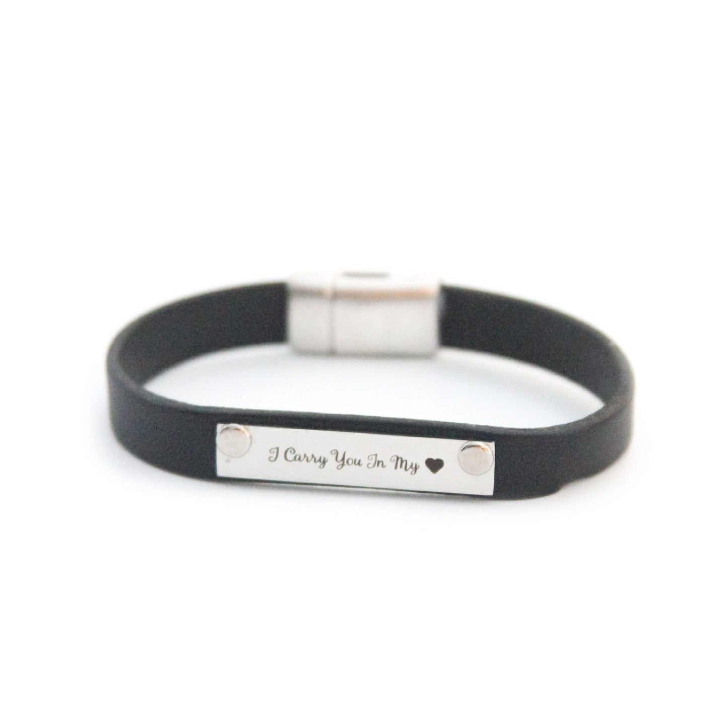 I Carry You In My Heart Leather Bracelet