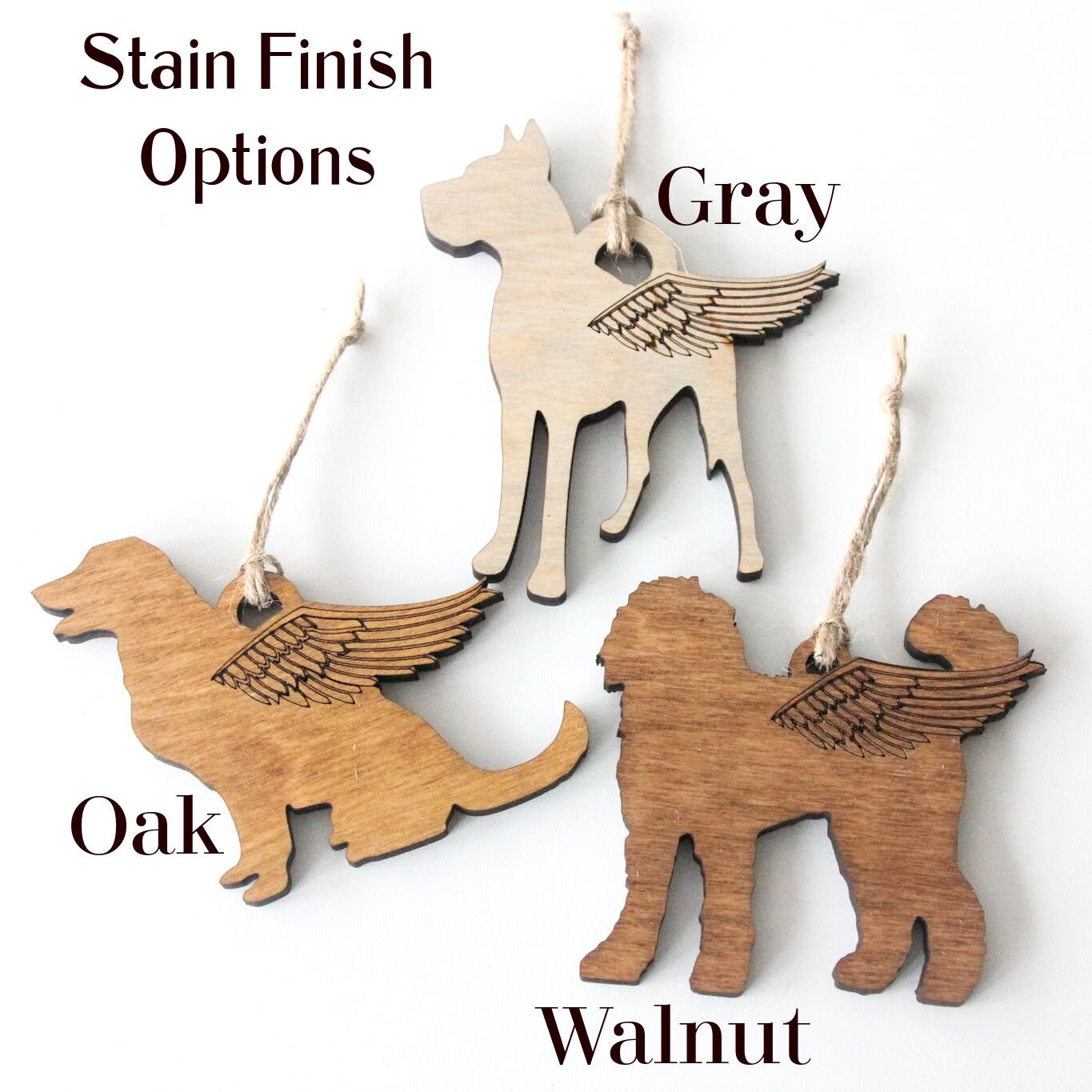 Angel Dog Silhouette Memorial Ornament