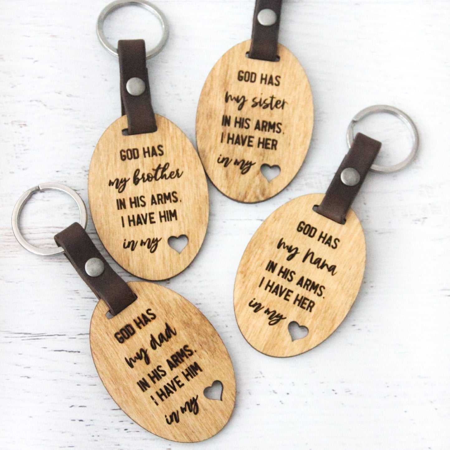 In My Heart Wood Keychain