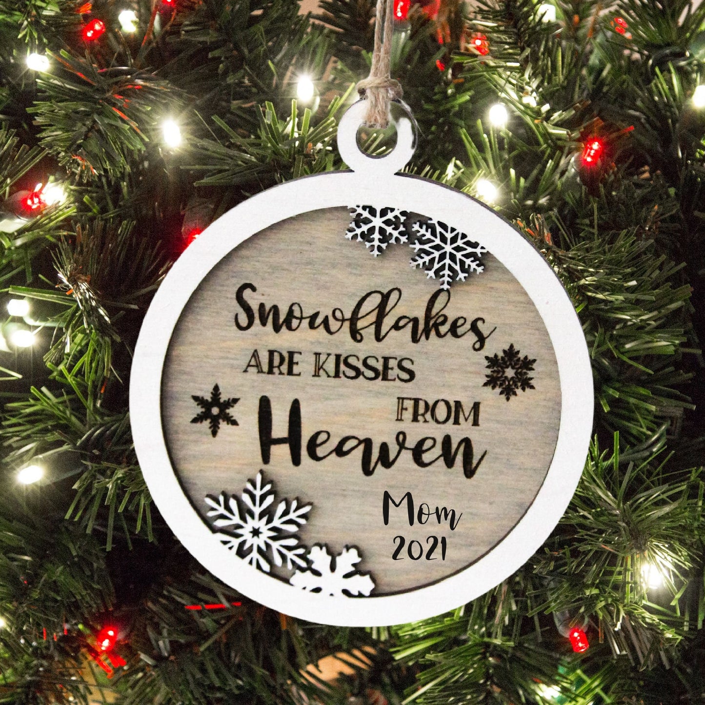 Snowflakes are Kisses Memorial Ornament