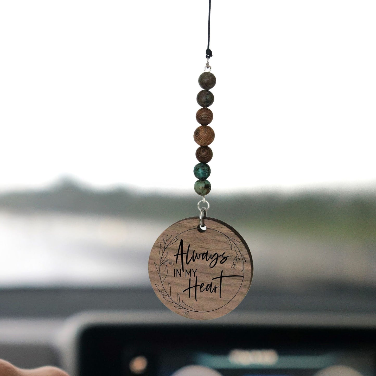 Always In My Heart Rearview Mirror Hanging Charm